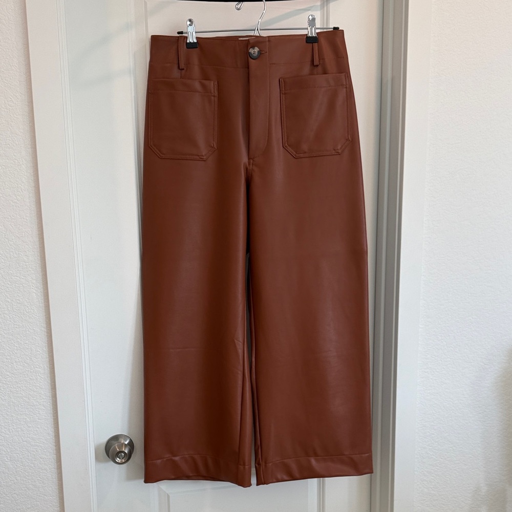 ANTHROPOLOGIE- Maeve Colette Faux Leather Pants (31)